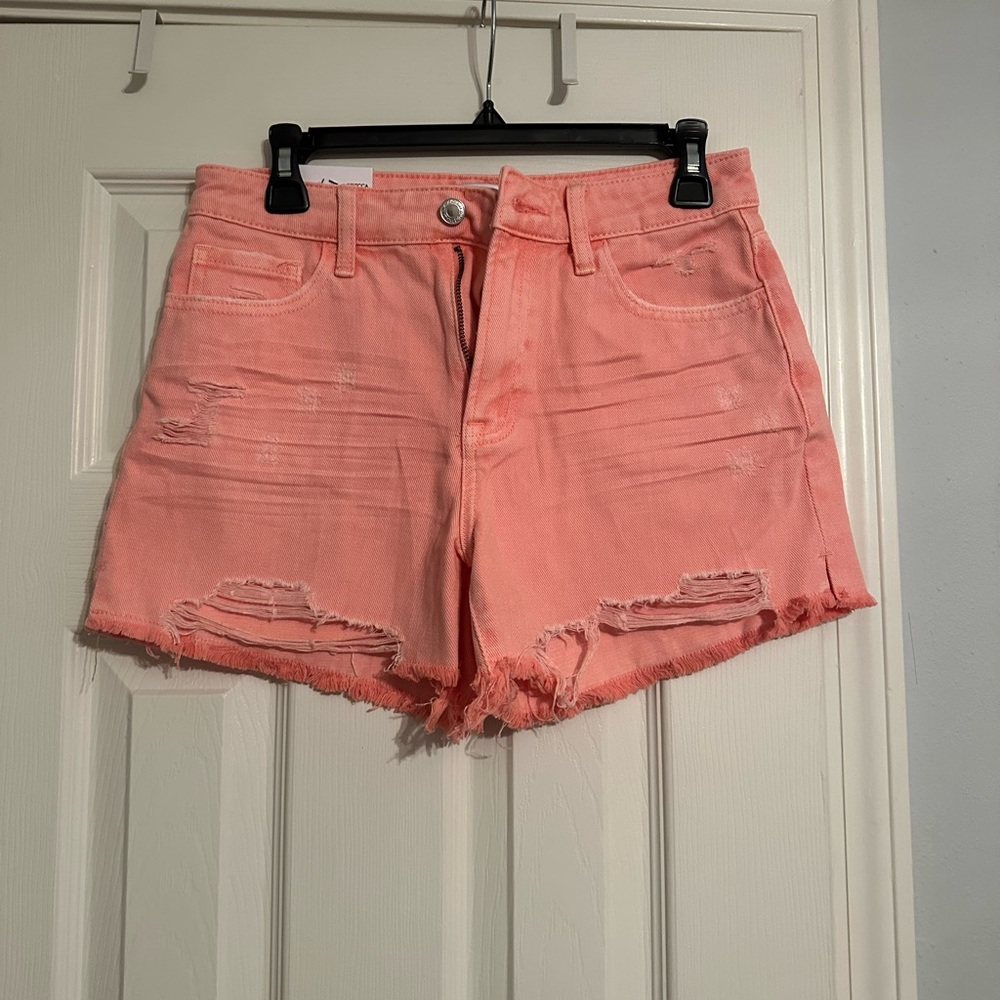 Vervet coral pink denim shorts NWT